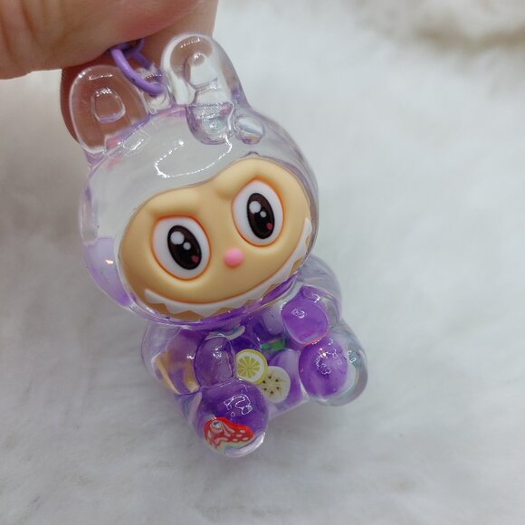 2/$19 Labubu Flowing Sand Exquisite purple keychain with bell - Picture 5 of 9